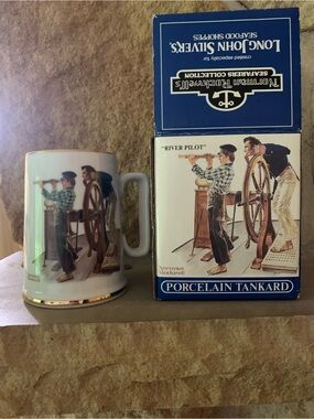NORMAN ROCKWELL VINTAGE TANKARD RIVER PILOT LONG JOHN SILVERS COLLECTION